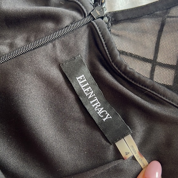 ellen tracy plaid mesh fit and flare dress - Picture 5 of 5